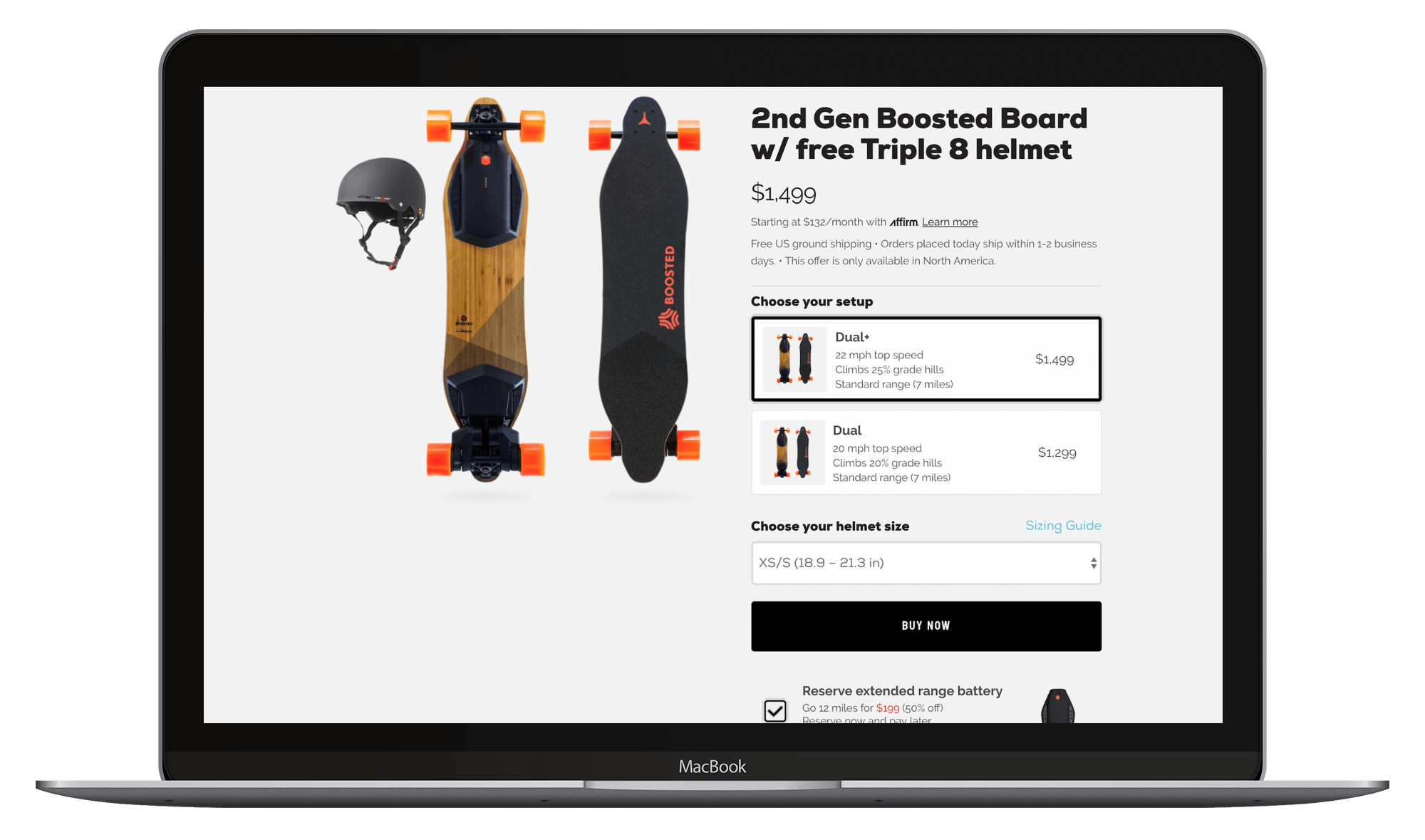 Boosted Helmet Gift with Purchase campaign